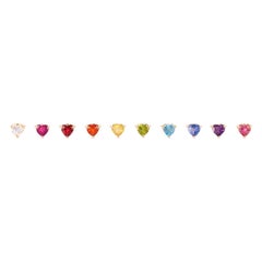 Rainbow Heart Stud Earrings 'Pair of Earring -Ruby'