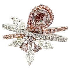 GIA-zertifizierter 0,79 Karat rosa Diamantring