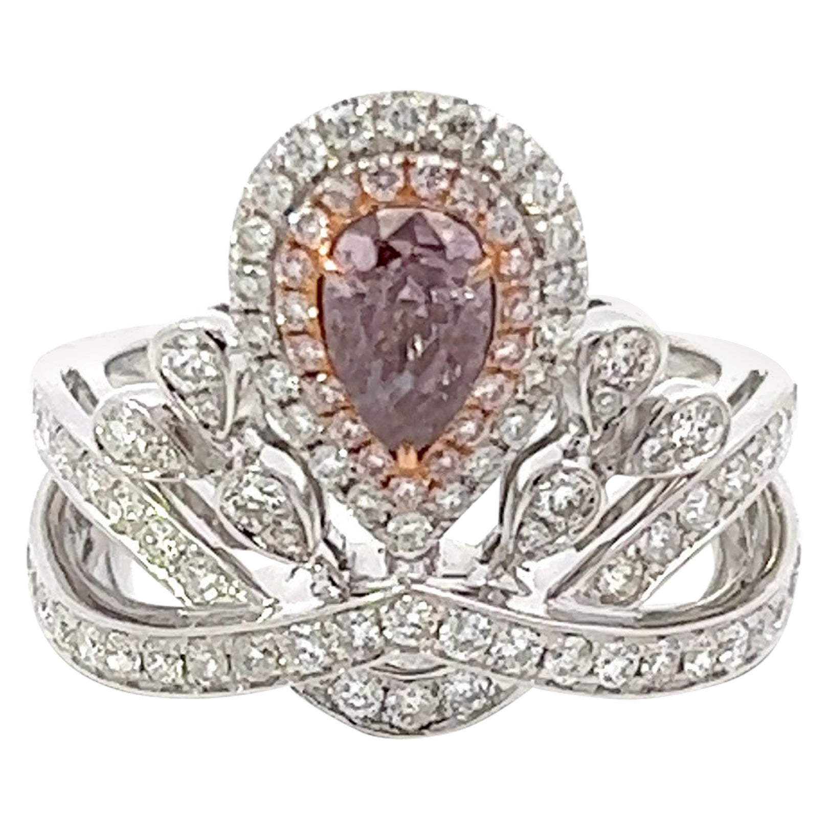 GIA Certified 0.70 Carat Pink Diamond Ring For Sale