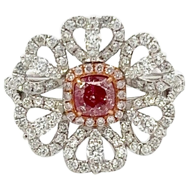 GIA-zertifizierter 0,51 Karat rosa Diamantring