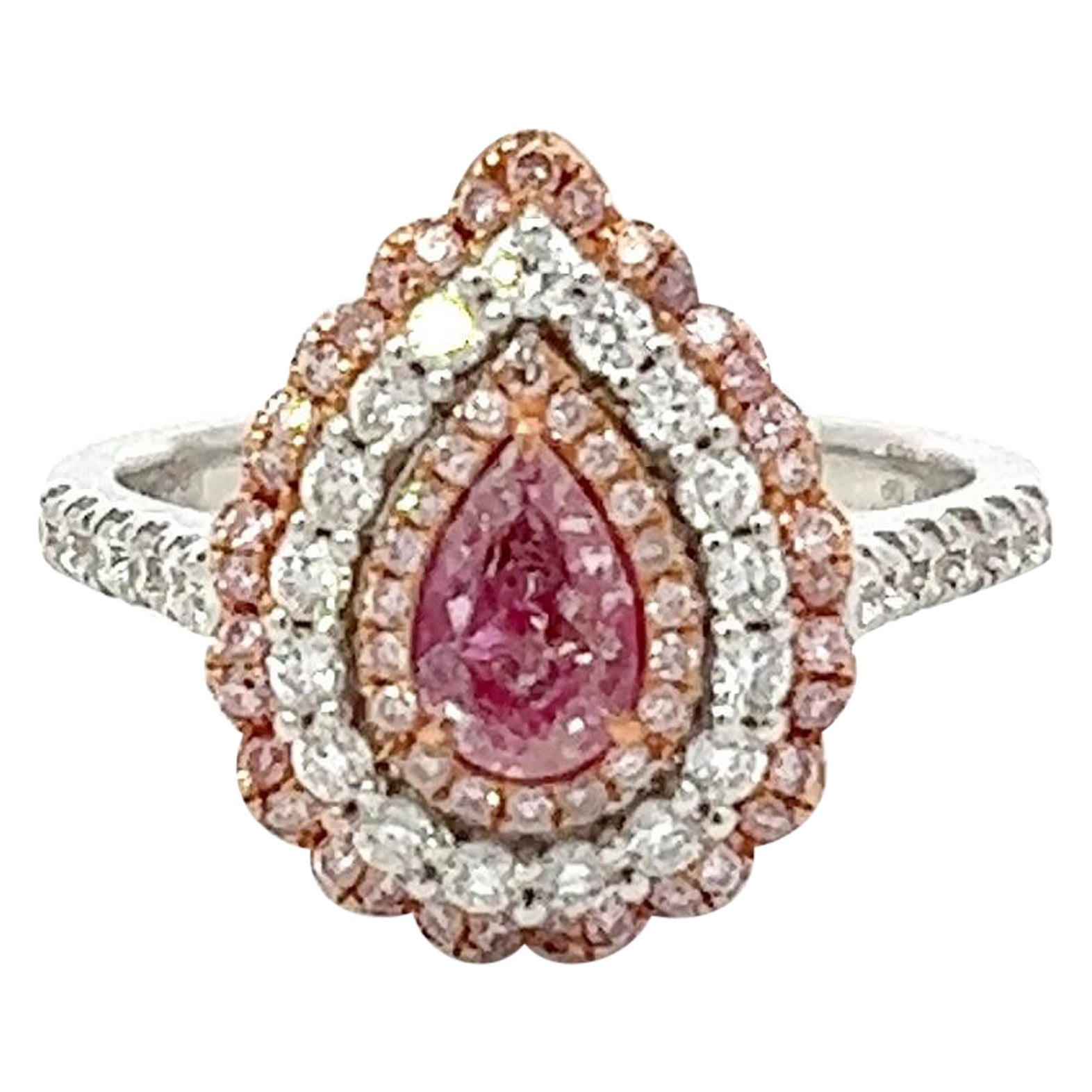 GIA-zertifizierter 0,51 Karat rosa Diamantring im Angebot
