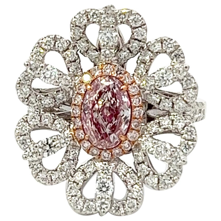GIA Certified 0.84 Carat Pink Diamond Ring
