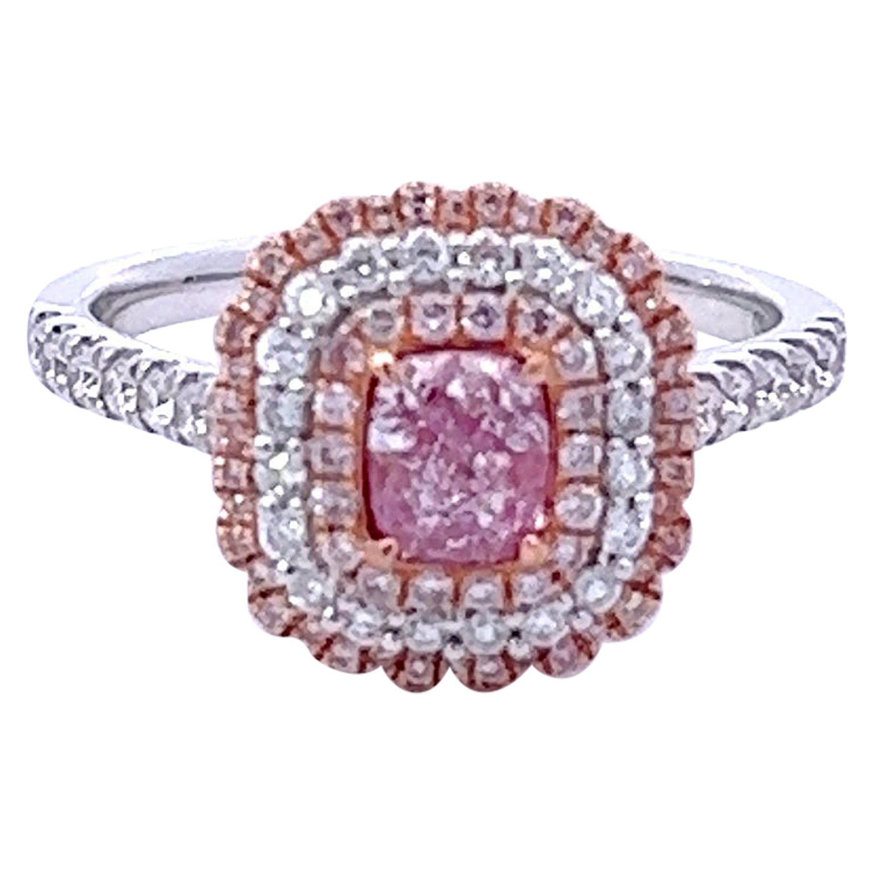 GIA Certified 0.53 Carat Pink Diamond Ring For Sale
