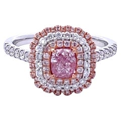 GIA-zertifizierter 0,53 Karat rosa Diamantring