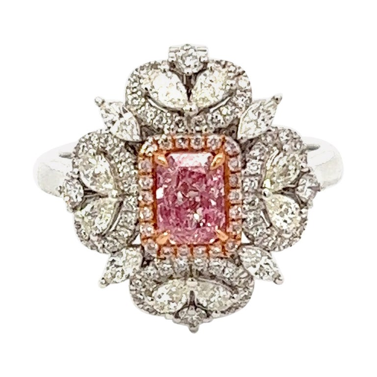 GIA Certified 0.60 Carat Pink Diamond Ring For Sale