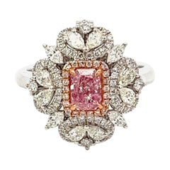 Bague en diamant rose de 0,60 carat certifié par le GIA