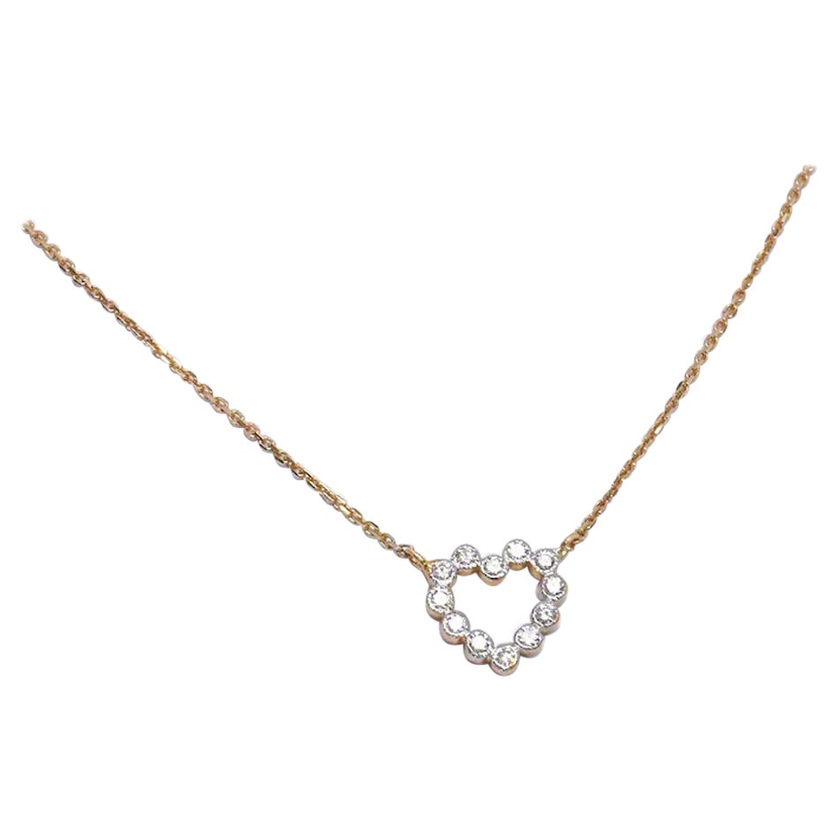 Valentine Jewelry Solid Gold Diamond Heart Necklace Dainty Heart Necklace Floating Diamond Bezel Set Diamond Necklace 14k Gift For Girlfriend

This Dainty delicate necklace is made of solid 14k gold featuring natural white sparkly round diamond