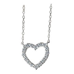 18k Gold Heart Shaped Diamond Necklace Heart Necklace