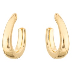 Tiffany & Co Hoop Earrings Used 18k Yellow Gold Drops Fine Signed Jewelry