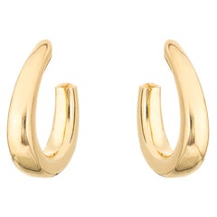 Tiffany & Co Hoop Earrings Vintage 18k Yellow Gold Drops Fine Signed Jewelry