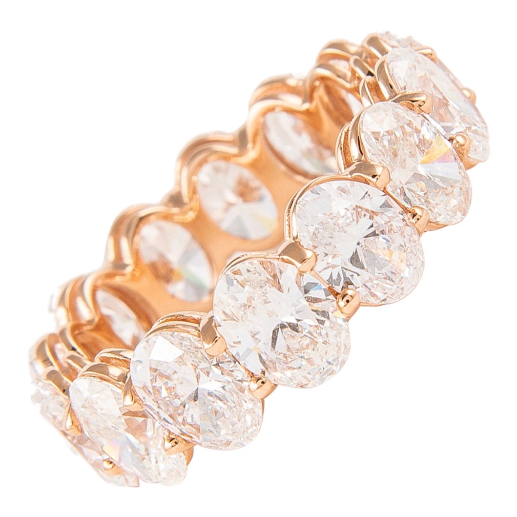 Alexander 7.08 Carat Oval Diamond Eternity Band 18k Rose Gold