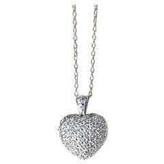 Collier pendentif cœur en or 18 carats avec diamants en forme de cœur