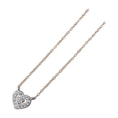 14k Gold Heart Shaped Diamond Necklace