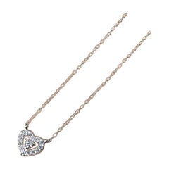 Collier en or 14 carats avec diamants en forme de cœur