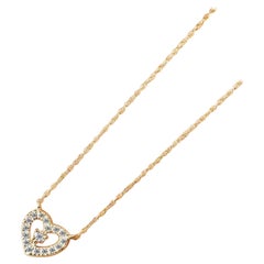 Collier en or 18 carats avec diamants en forme de cœur