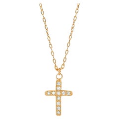 14k Gold Diamond Cross Necklace Cross Pendant Necklace