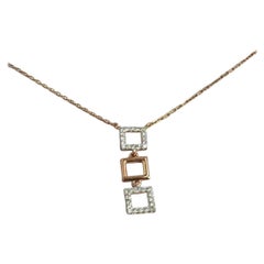 18 Karat Gold Quadratische Tropfen-Halskette Minimal Halskette Layering Halskette Schmuck