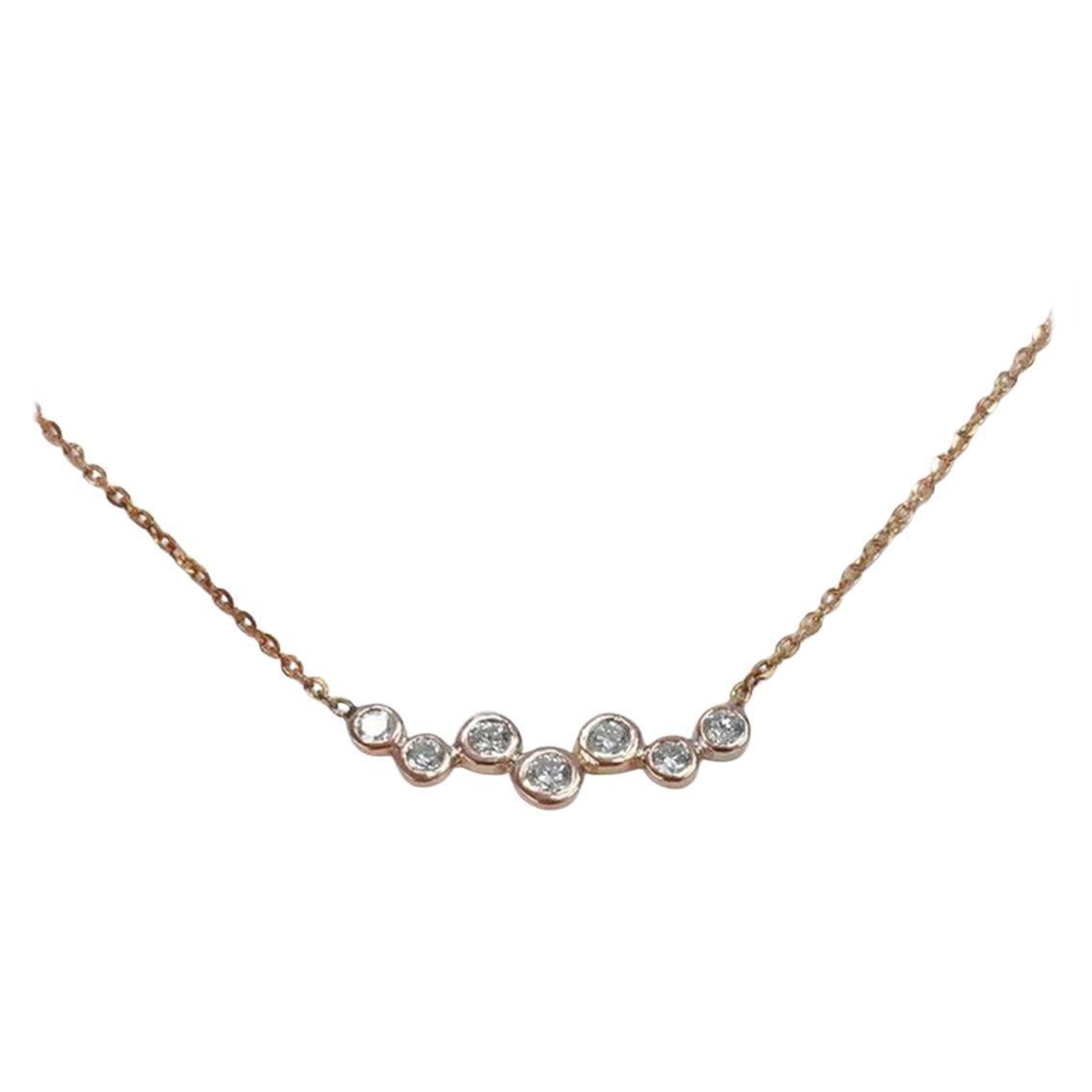 18k Gold Cluster Diamond Necklace Floating Diamond Necklace