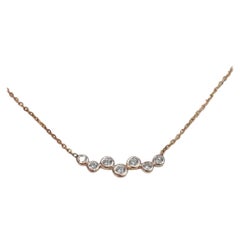14k Gold Cluster Diamond Necklace Floating Diamond Necklace