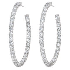 Double Shape Diamond Large Hoop Earrings