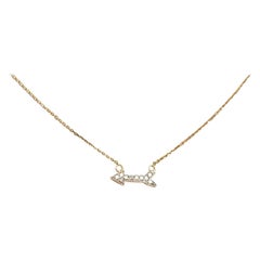 Collier de flèches en or 14 carats et diamants avec chaîne fine pour collier de mariage