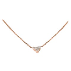 18 Karat Gold Trio Diamant-Halskette mit drei schwebenden Diamanten