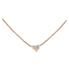 14k Gold Trio Diamant-Halskette mit drei Diamanten und schwebender Halskette