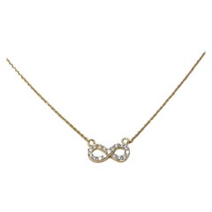 18k Solid Gold Diamond Infinity Necklace Infinity Symbol Necklace