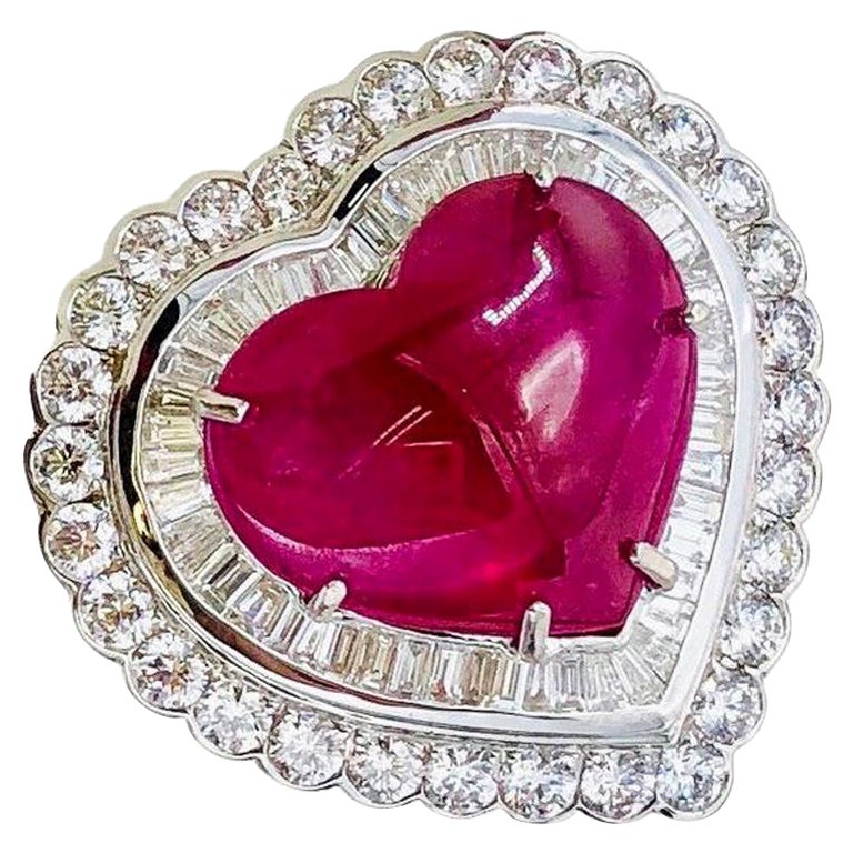 Exquisite Ct 13, 57 of Natural Ruby and Diamonds on Ring For Sale
