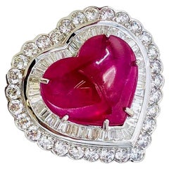 Exquisite Ct 13,57 of Natural Ruby and Diamonds on Ring
