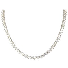 Platinum 28.08 Carat Diamond Tennis Necklace
