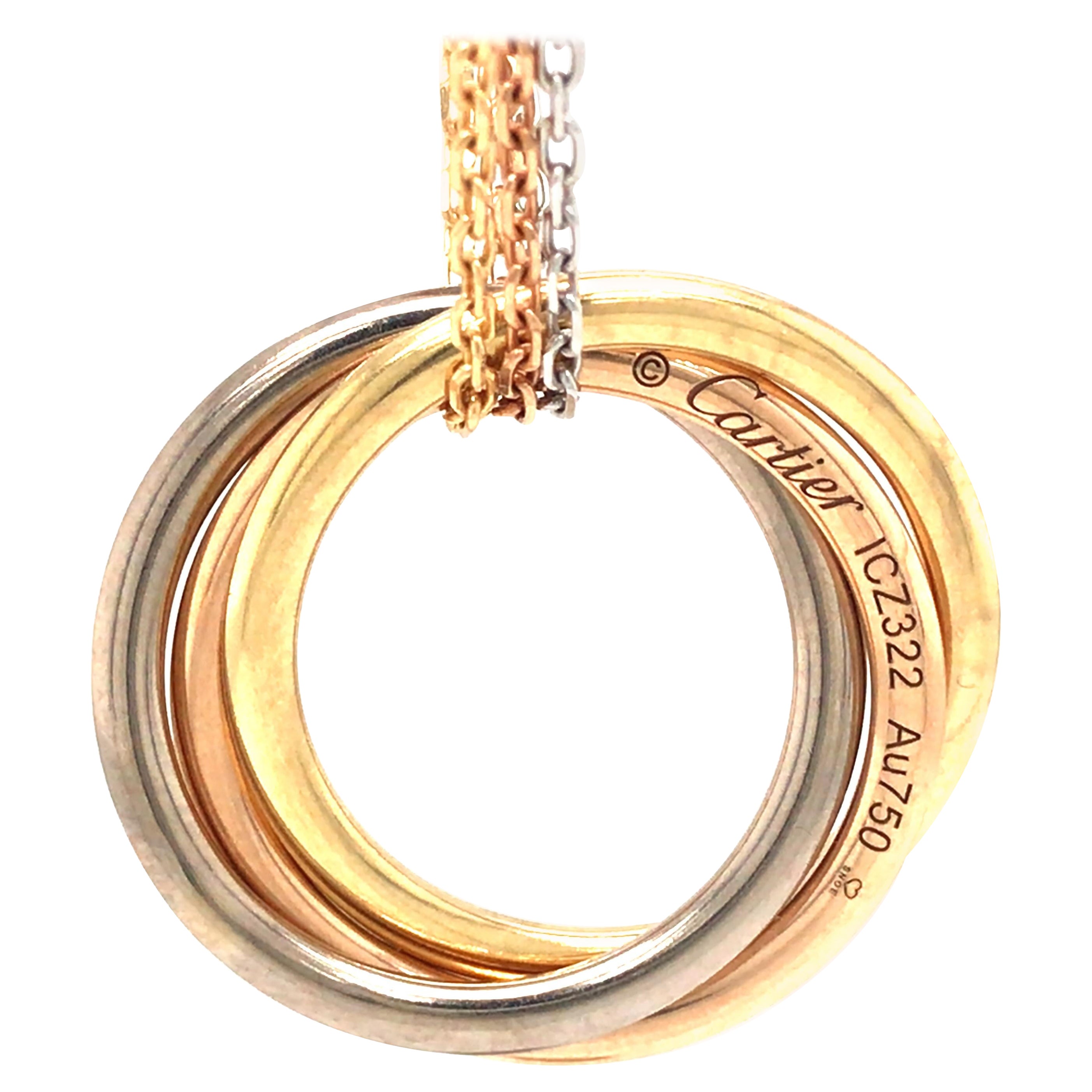 Cartier 18K Tri-Gold Trinity Pendant Necklace