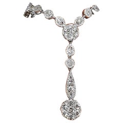 Scintillating Modern 18K White Gold Diamond Fashion Necklace with Drop