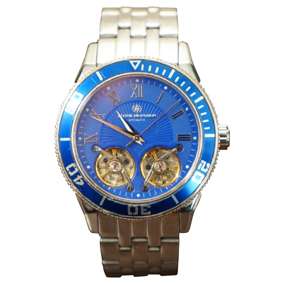 Montre-bracelet chronographe Mathis Montabon bleu électrique pour hommes  en vente