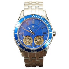 Electric Blue Mathis Montabon Chronograph Mens Wristwatch 