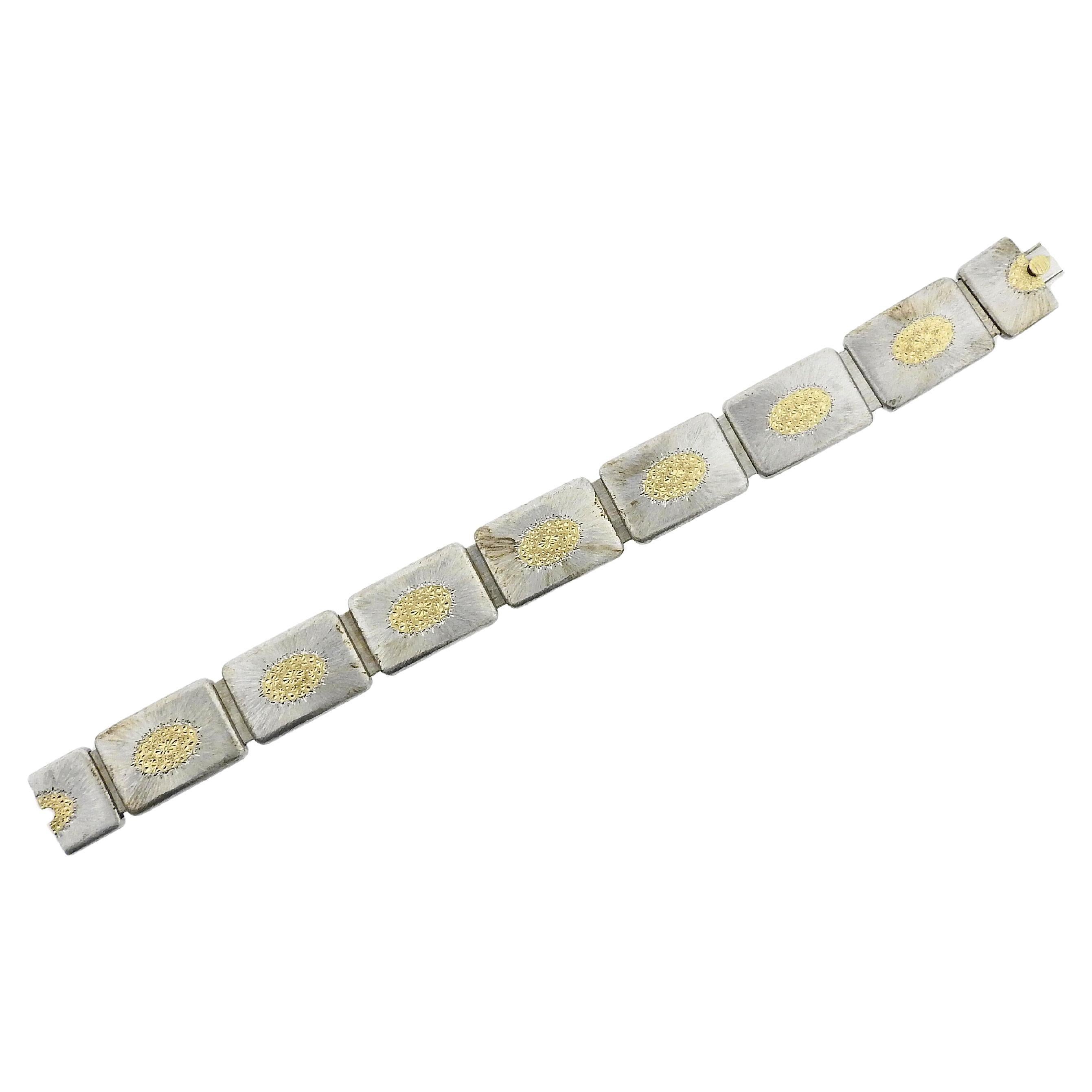 Buccellati Geminato Gold Silver Bracelet For Sale