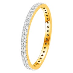 Used 18k Gold Full Eternity Diamond Ring Wedding Band Valentines Gift for Her