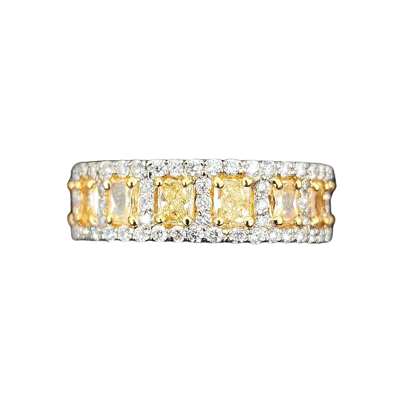 4.17 ct Natural Yellow Diamond Eternity Band