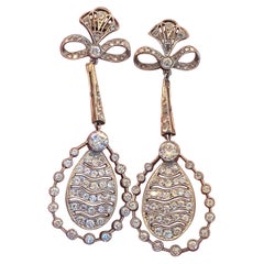 Antique Art Deco Chandelier Diamond Earrings