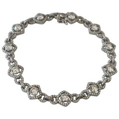 Diamond Halo Link Bracelet