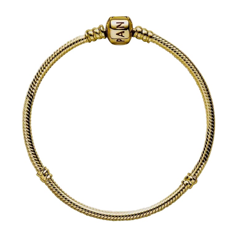 Pandora Moments Snake Chain Bracelet 14k Gold For Sale at 1stDibs