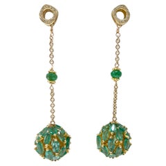 Emerald Earrings with Paradizia Diamonds
