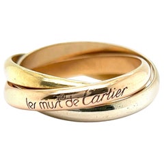 Cartier, bague française à anneau Trinity en or 18 carats