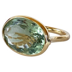 Marina J. Solid 14k Yellow Gold and Green Amethyst Ring