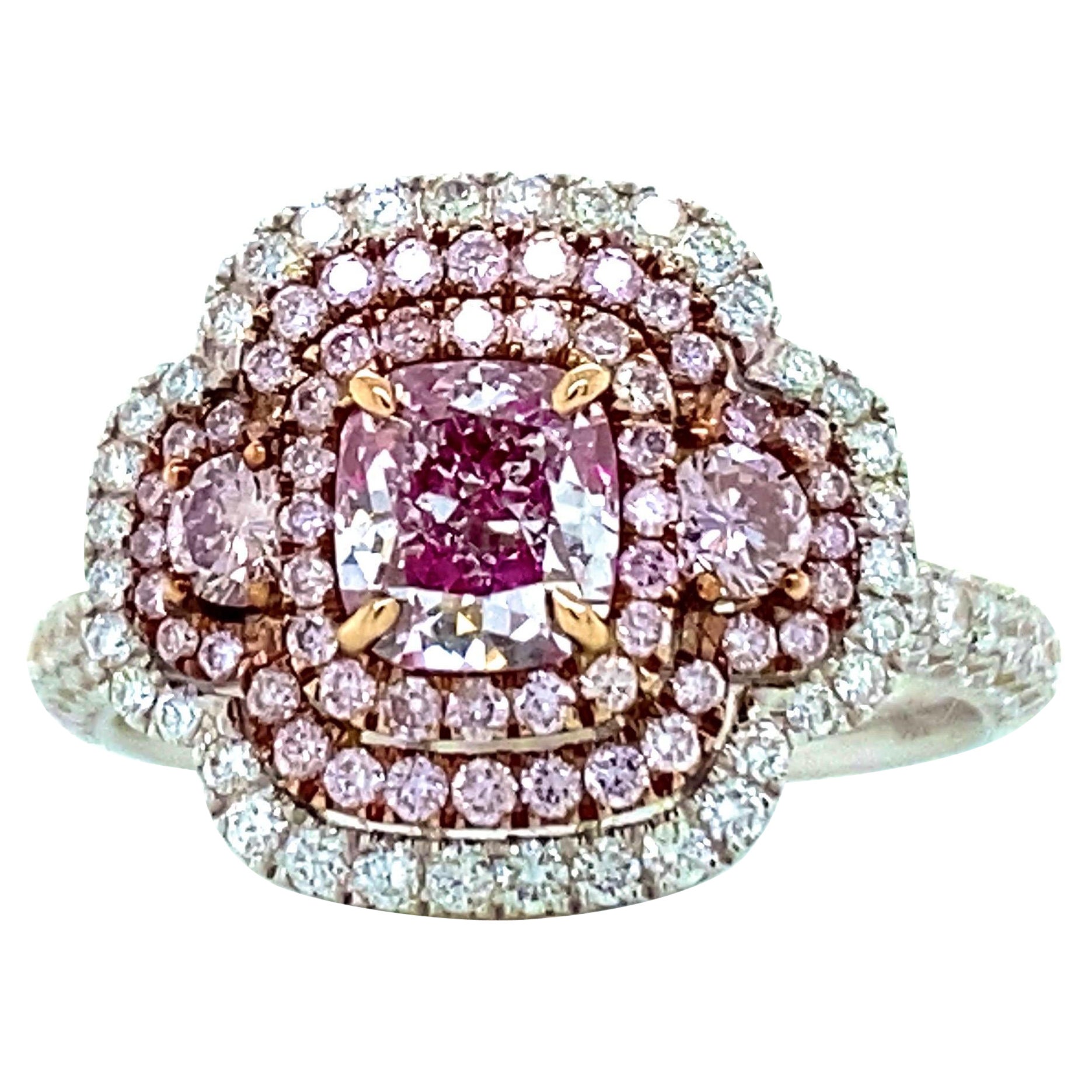 Emilio Jewelry Gia Certified .70 Carat Pink Diamond Ring  For Sale