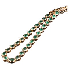 Bezel Set Emerald Necklace