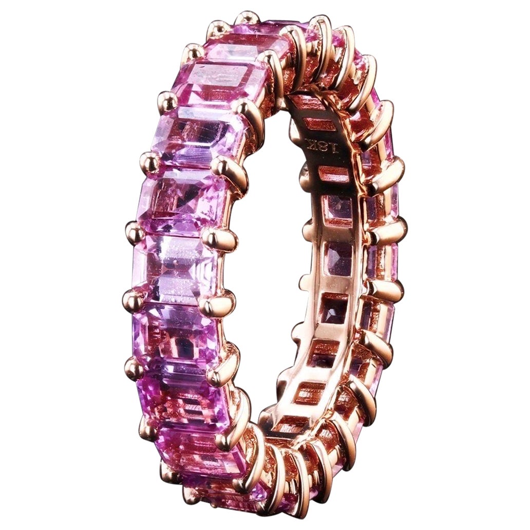 Pink Sapphire Eternity Band For Sale