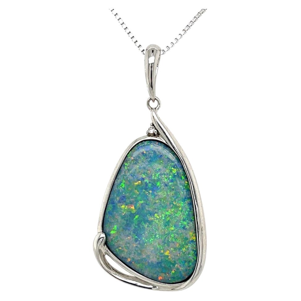 Australian Premium Quality Opal Pendant Set in Sterling Silver