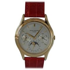 Vintage Patek Philippe Yellow Gold Perpetual Calendar Wristwatch