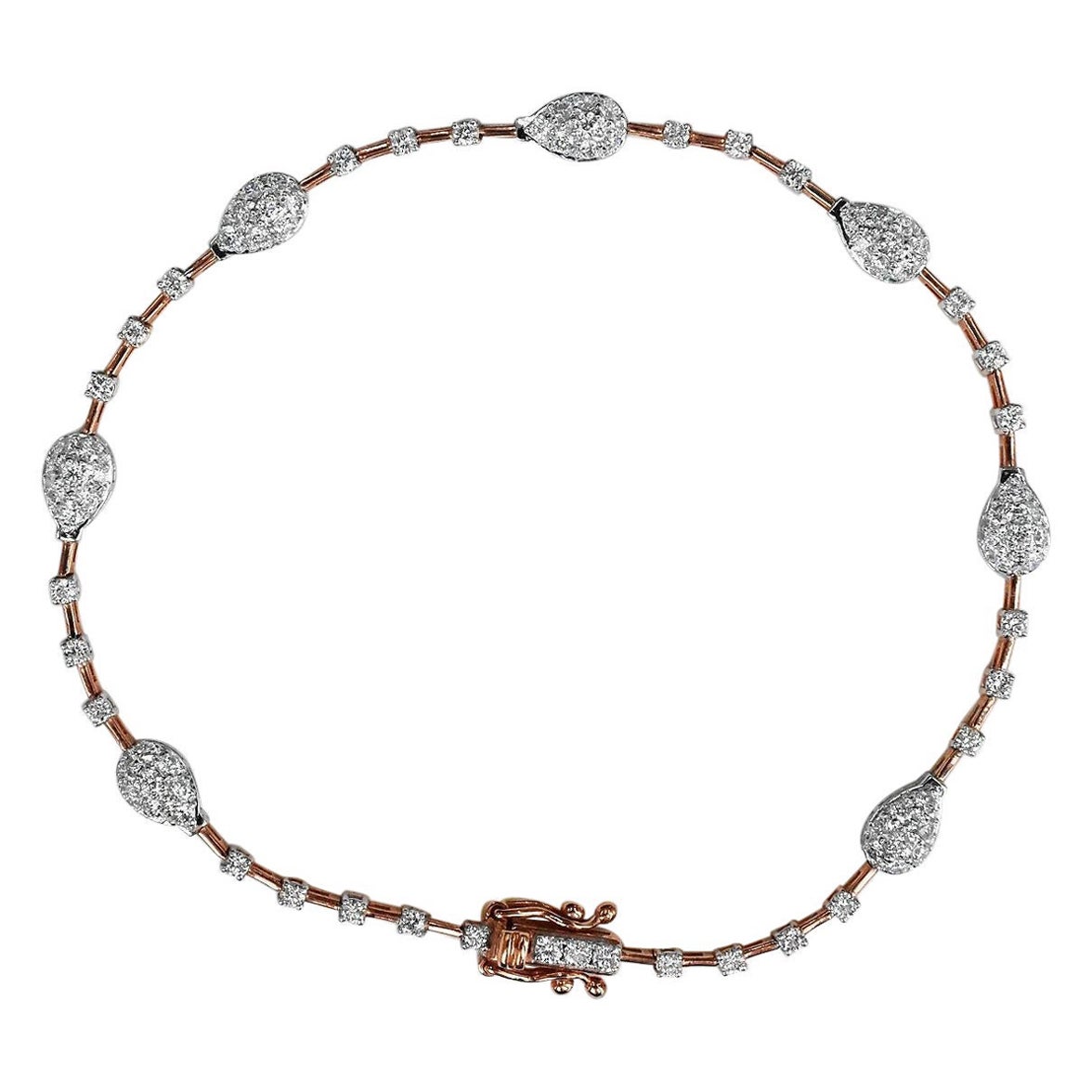 18 Karat Diamant-Cluster-Armband Diamant-Cluster-Armbänder Diamant-Cluster-Armbänder mit birnenförmigem Pavé